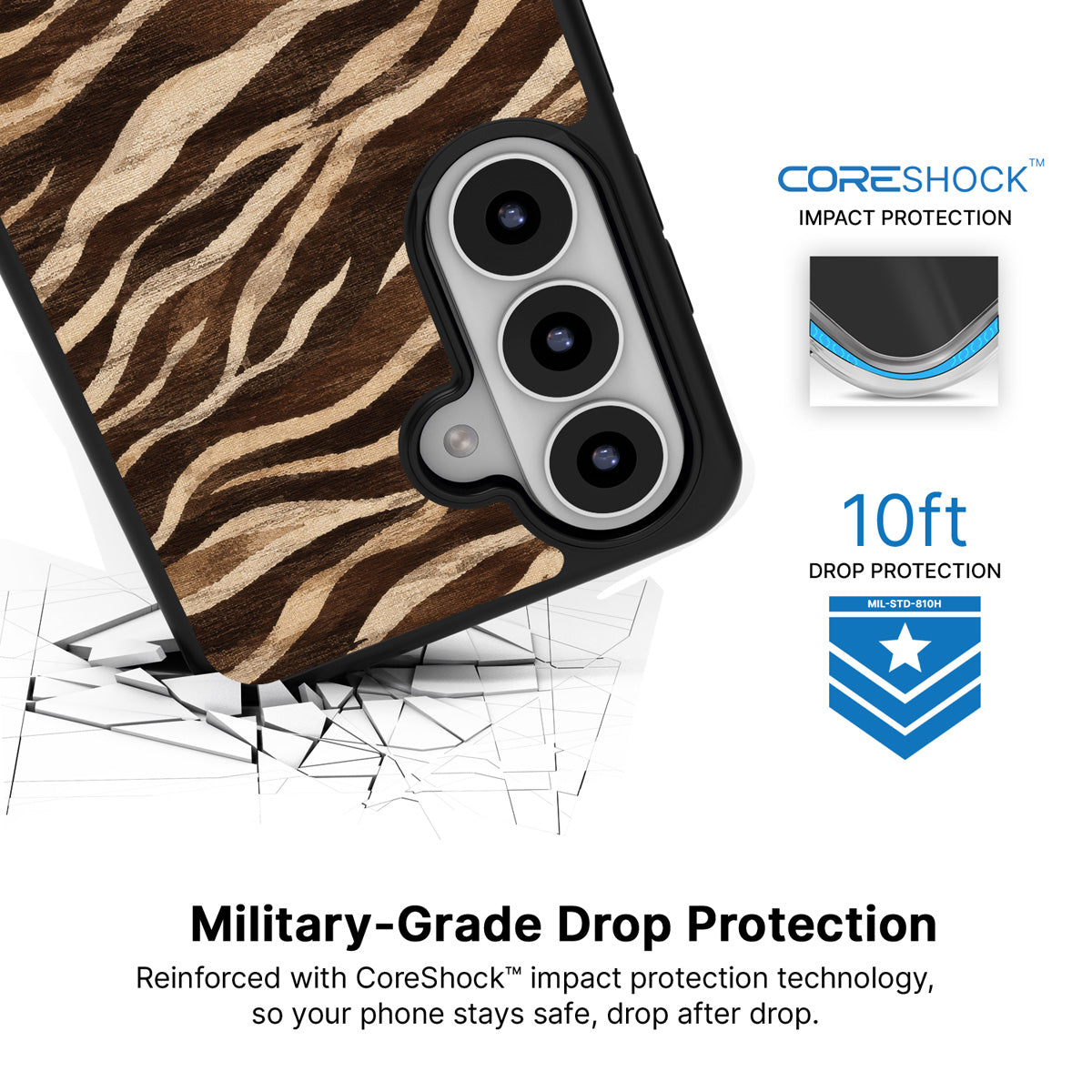 Savanna Silk Samsung Galaxy S26 case with 10ft military-grade drop protection