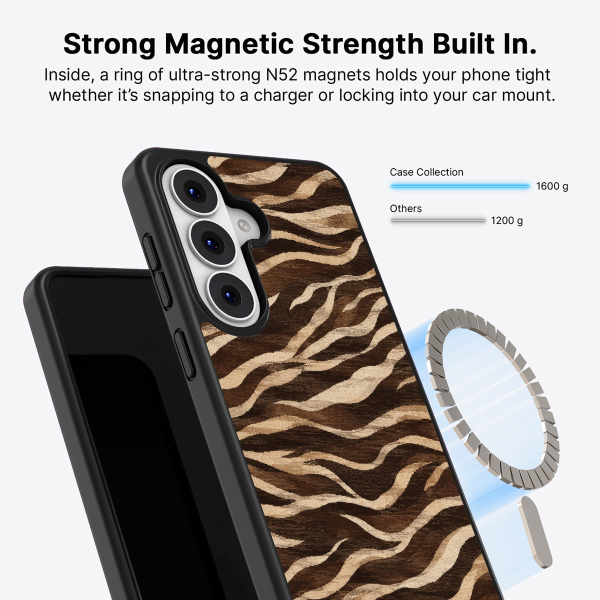 Samsung Galaxy S26 Plus Qi2 magnetic case with N52 magnets – Savanna Silk design