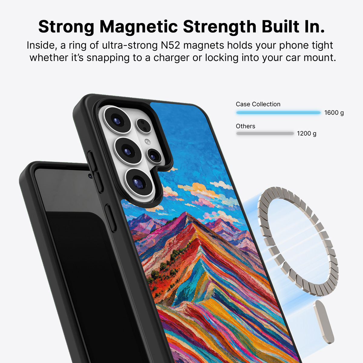 Samsung Galaxy S26 Ultra Qi2 magnetic case with N52 magnets – Spectrum Ridge design