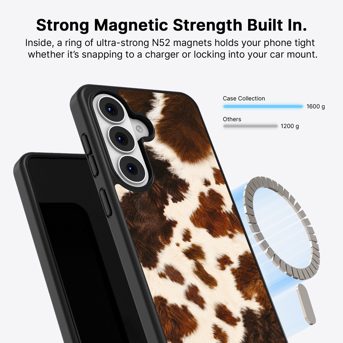 Samsung Galaxy S26 Qi2 magnetic case with N52 magnets – Swiss Cow design