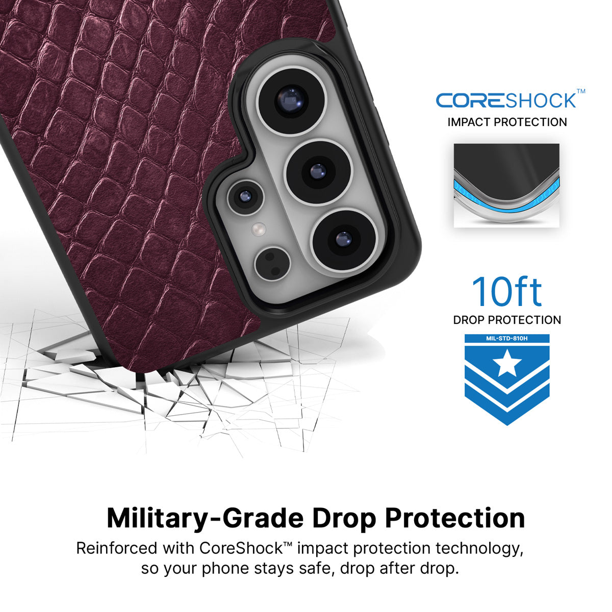 Wine Python Samsung Galaxy S26 Ultra case with 10ft military-grade drop protection