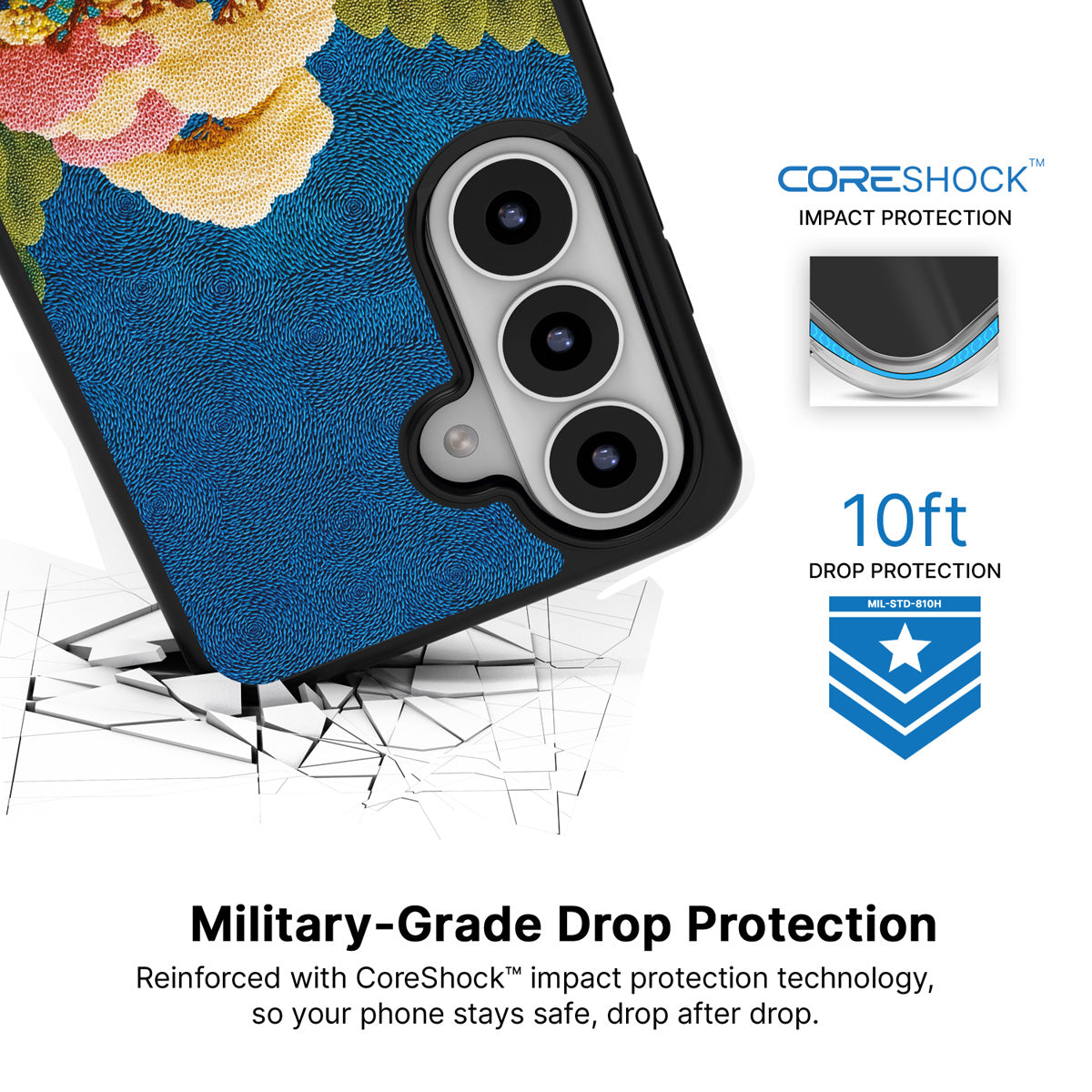 Zen Garden Samsung Galaxy S26 case with 10ft military-grade drop protection