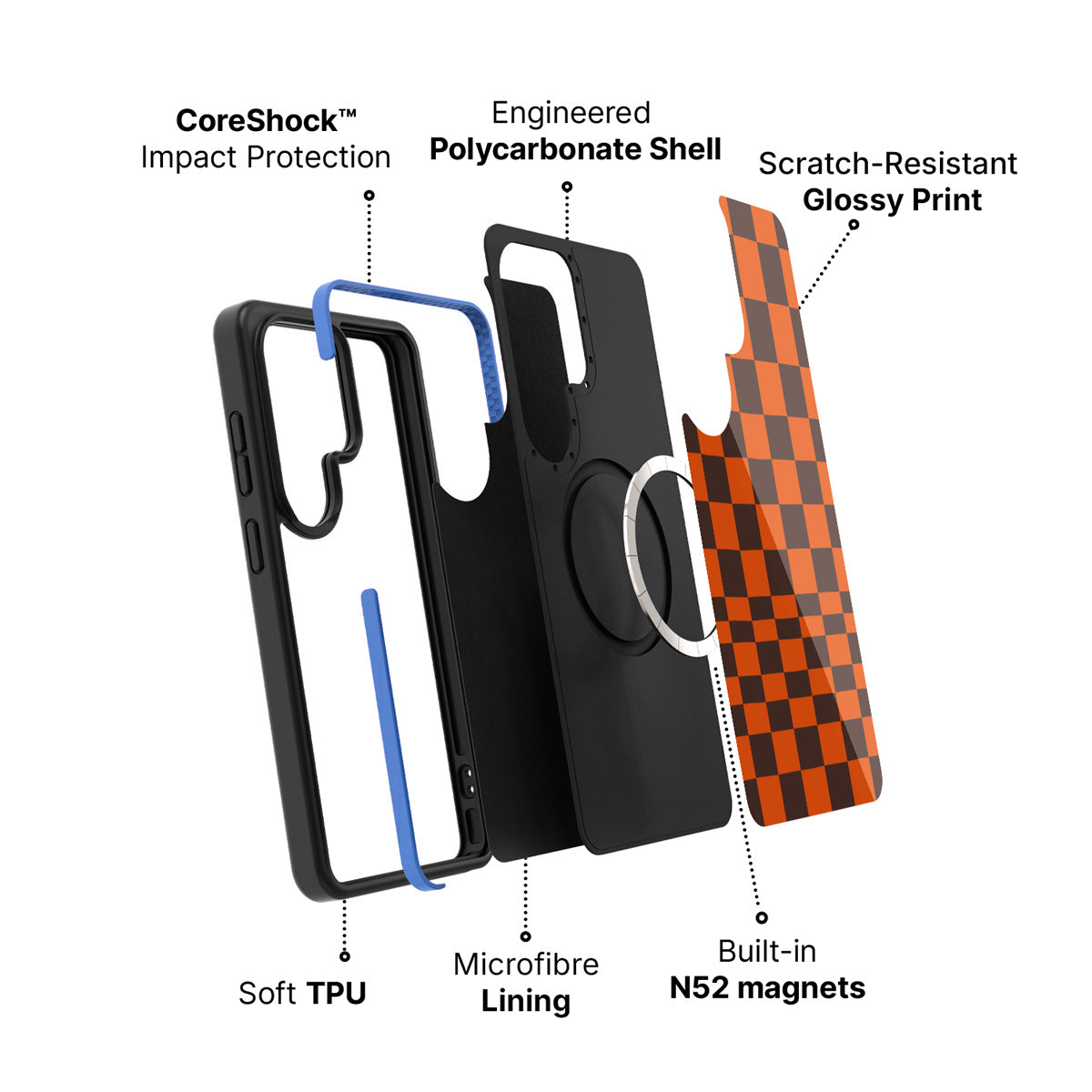 Samsung Galaxy S26 Ultra case construction and features – Amber Pop phone case