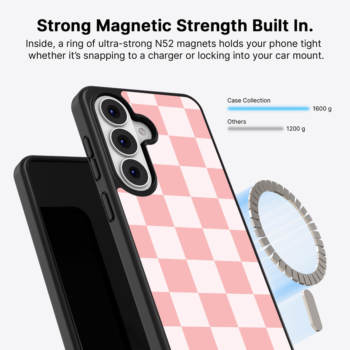 Samsung Galaxy S26 Qi2 magnetic case with N52 magnets – Ballet Tile design