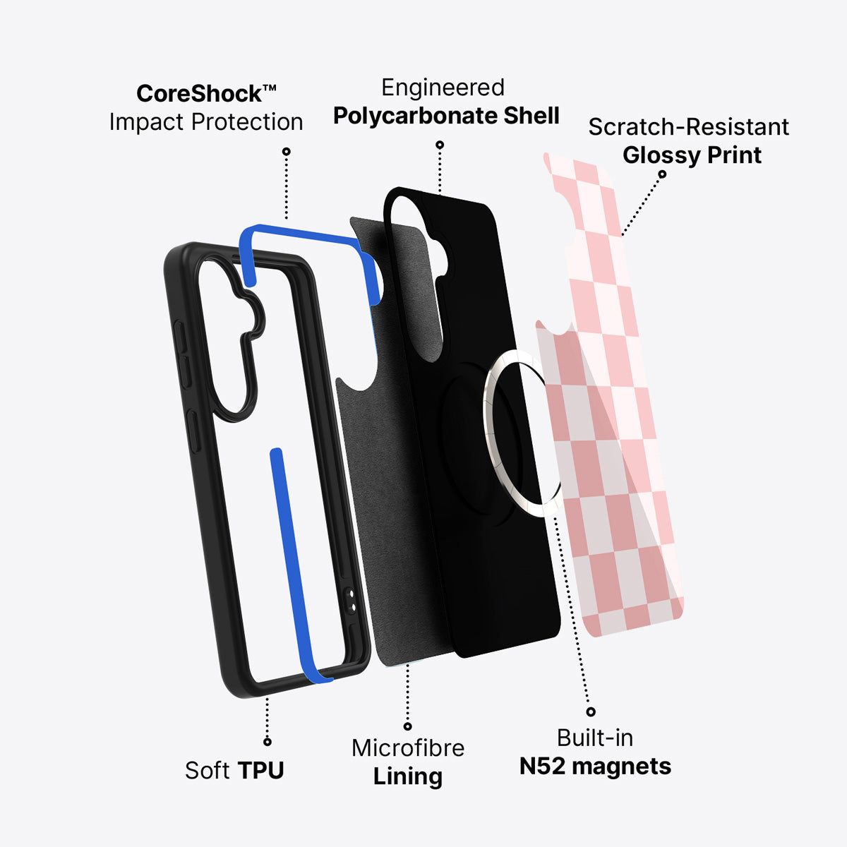 Samsung Galaxy S26 Plus case construction and features – Ballet Tile phone case