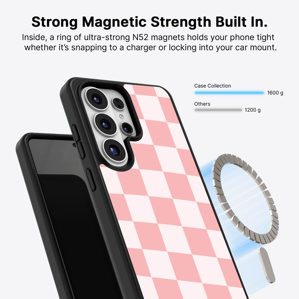 Samsung Galaxy S26 Ultra Qi2 magnetic case with N52 magnets – Ballet Tile design
