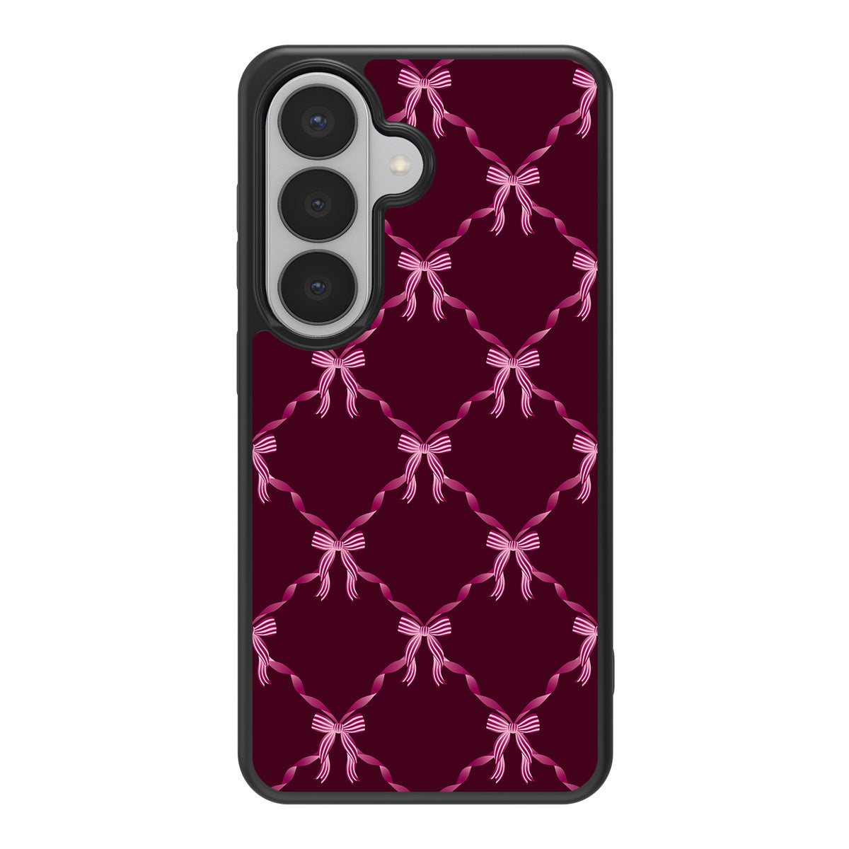 Bordeaux Bow design back view – Samsung Galaxy S26 Plus case