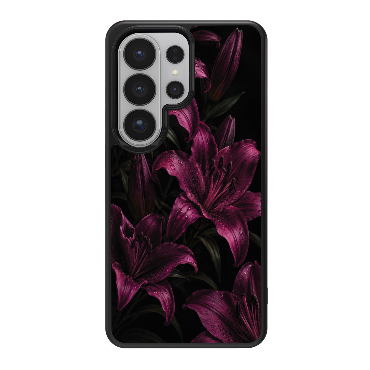 Burgundy Lily design back view – Samsung Galaxy S26 Ultra case
