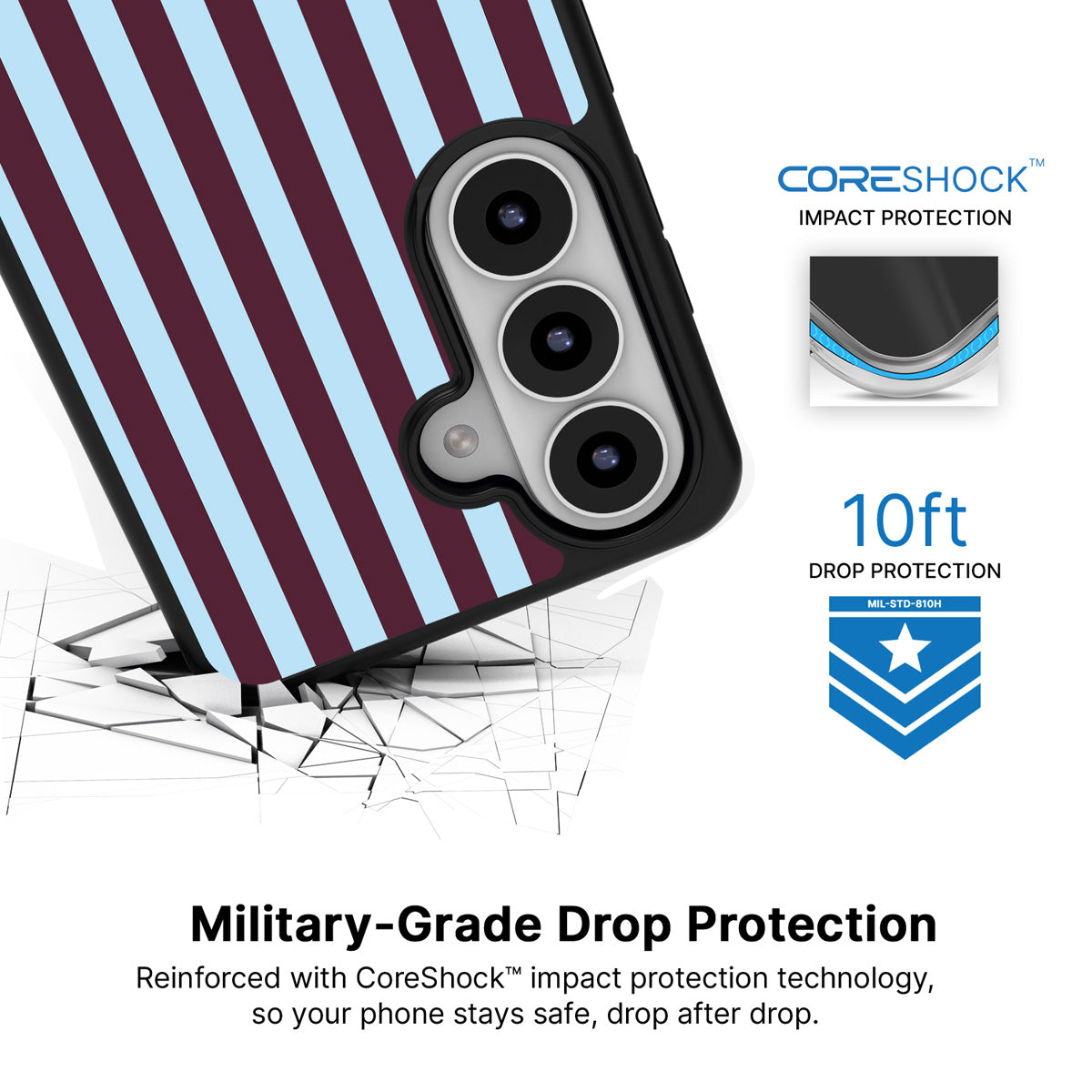 Cabernet Column Samsung Galaxy S26 case with 10ft military-grade drop protection