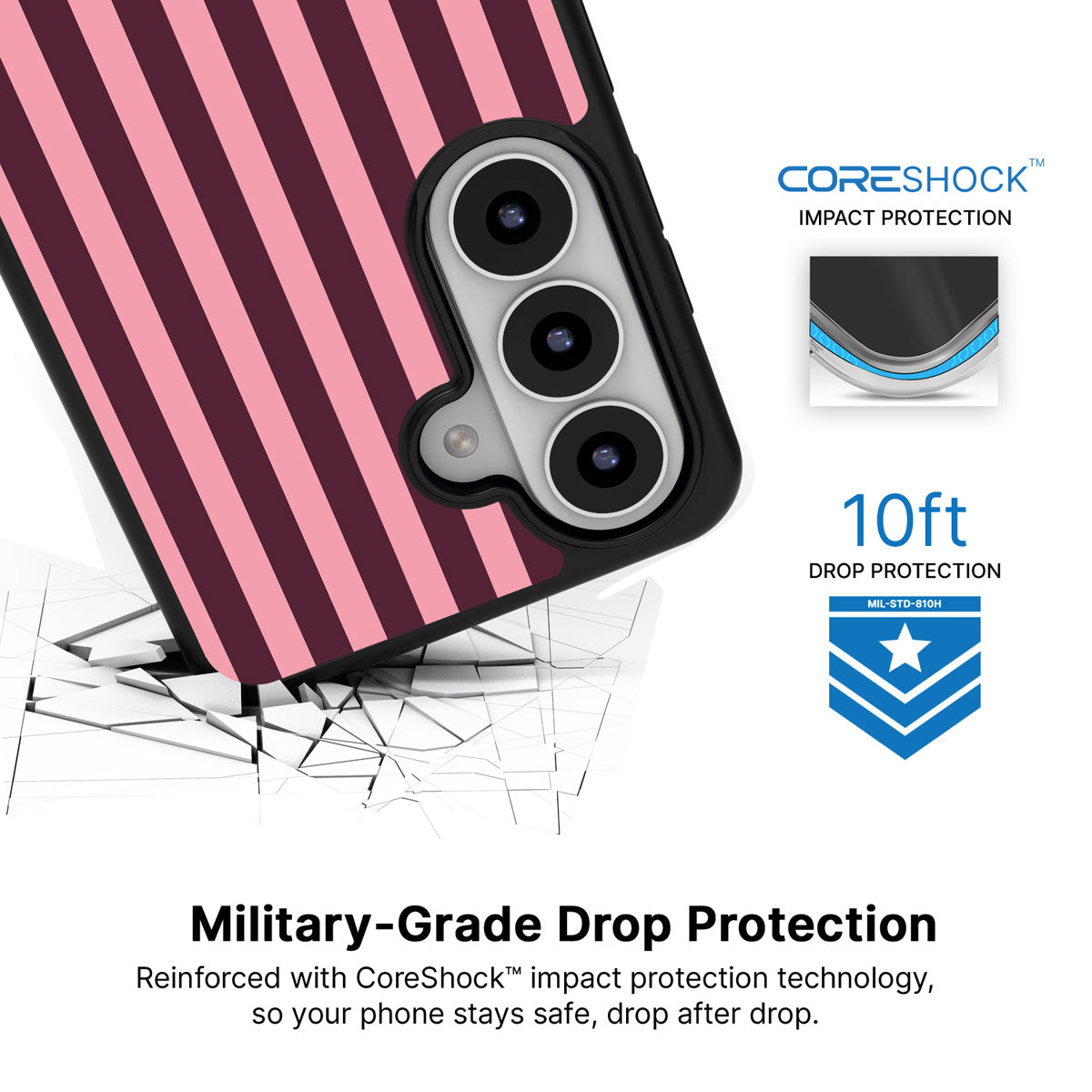 Candy Column Samsung Galaxy S26 Plus case with 10ft military-grade drop protection