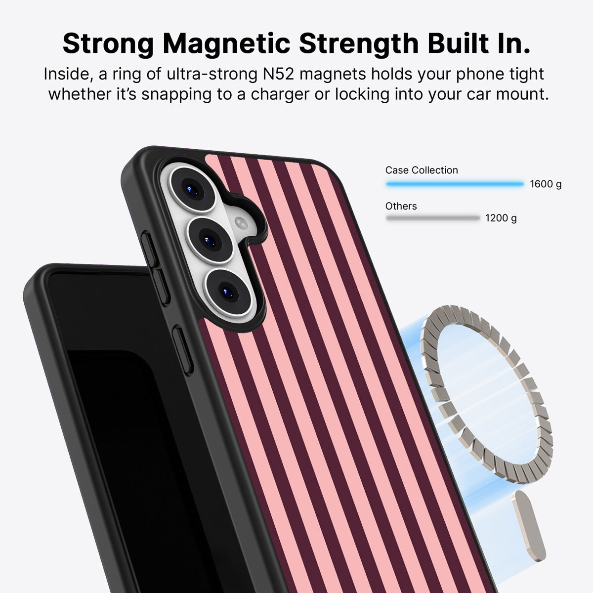 Samsung Galaxy S26 Plus Qi2 magnetic case with N52 magnets – Claret Awning design