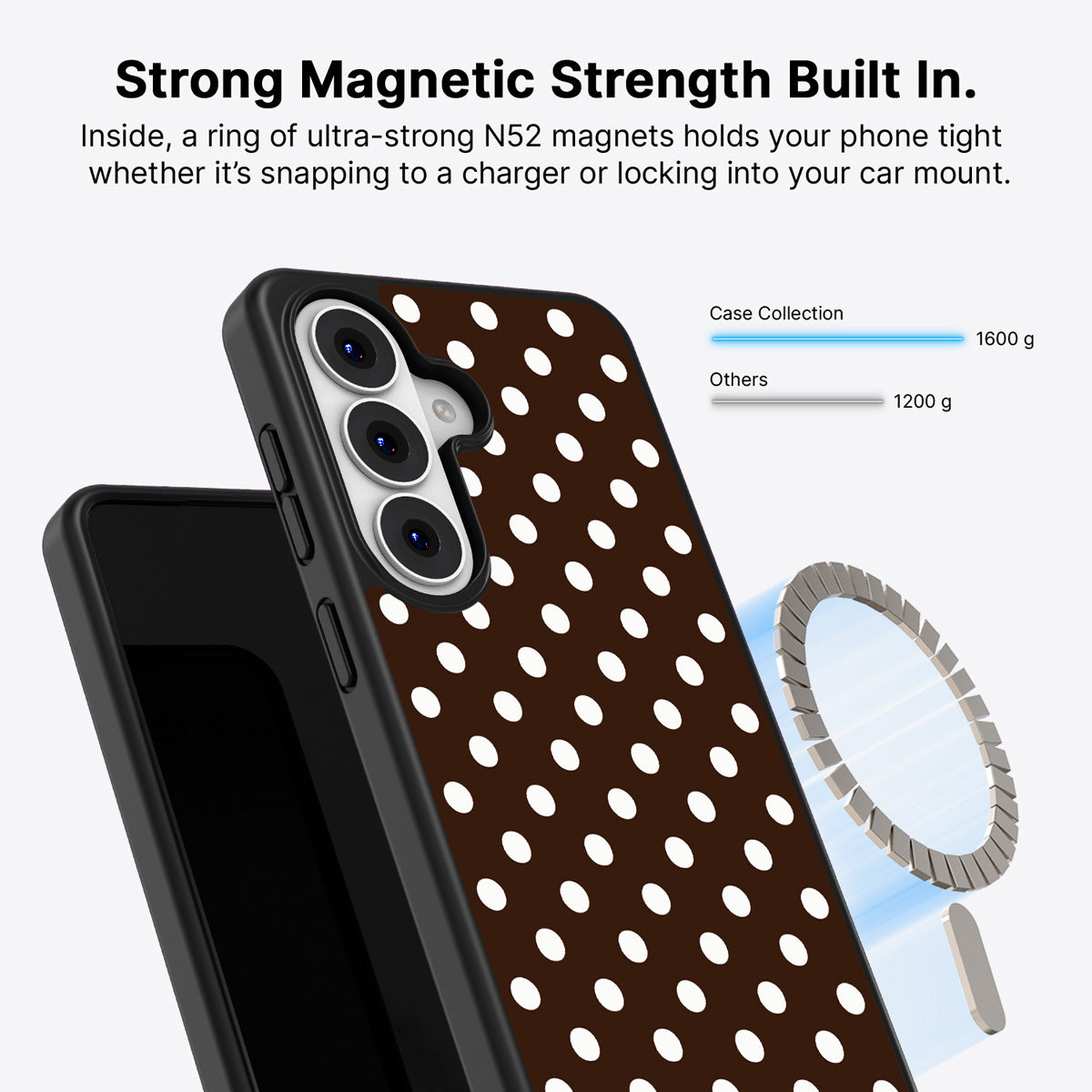 Samsung Galaxy S26 Plus Qi2 magnetic case with N52 magnets – Cocoa Confetti design