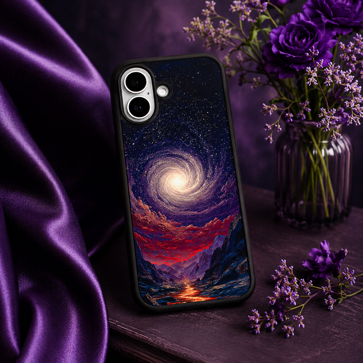 Purple Designer iPhone 16 Case – Cosmic Vortex | MagSafe — view 4