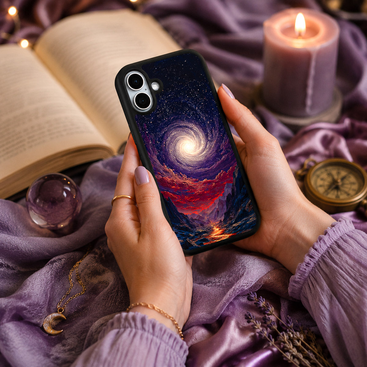 Purple Designer iPhone 17 Case – Cosmic Vortex | MagSafe — view 2
