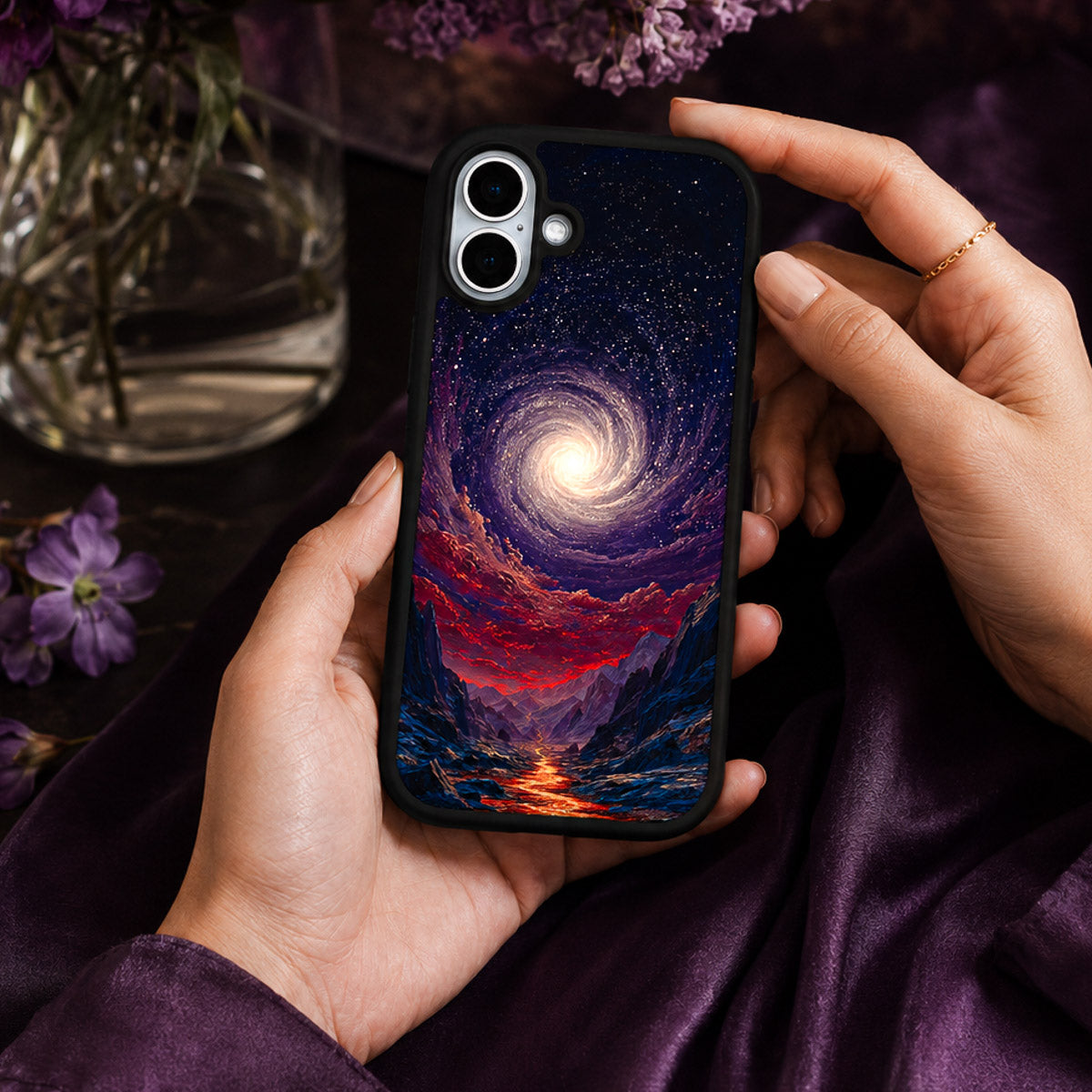 Purple Designer iPhone 17 Case – Cosmic Vortex | MagSafe — view 3