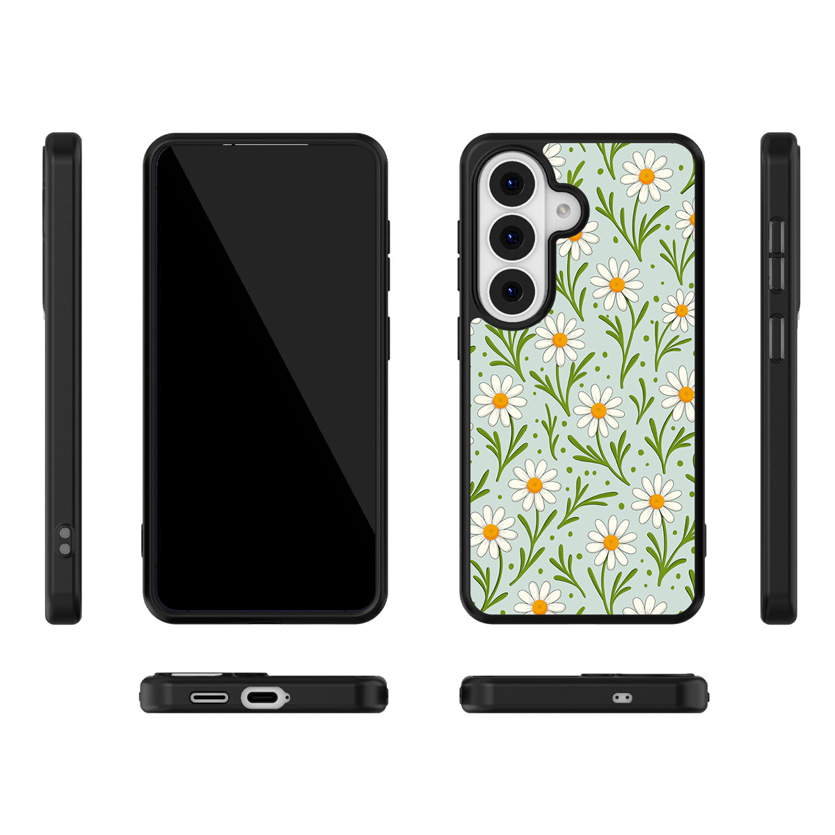 Daisy Flowers Samsung Galaxy S26 Plus case – multi-angle view