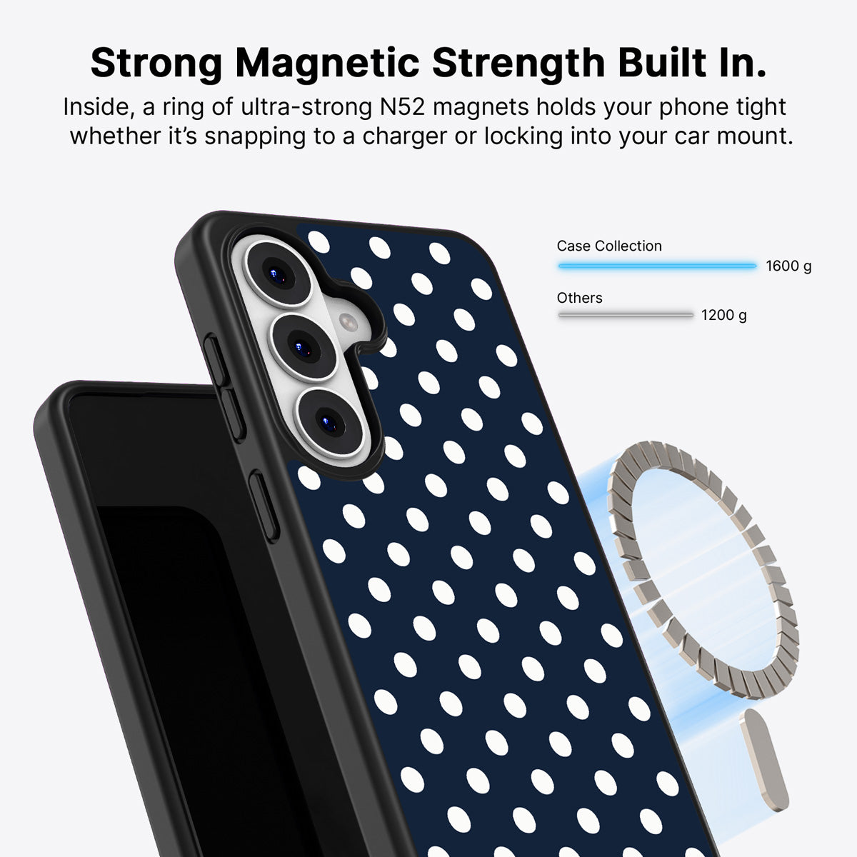 Samsung Galaxy S26 Qi2 magnetic case with N52 magnets – Deep Sea design
