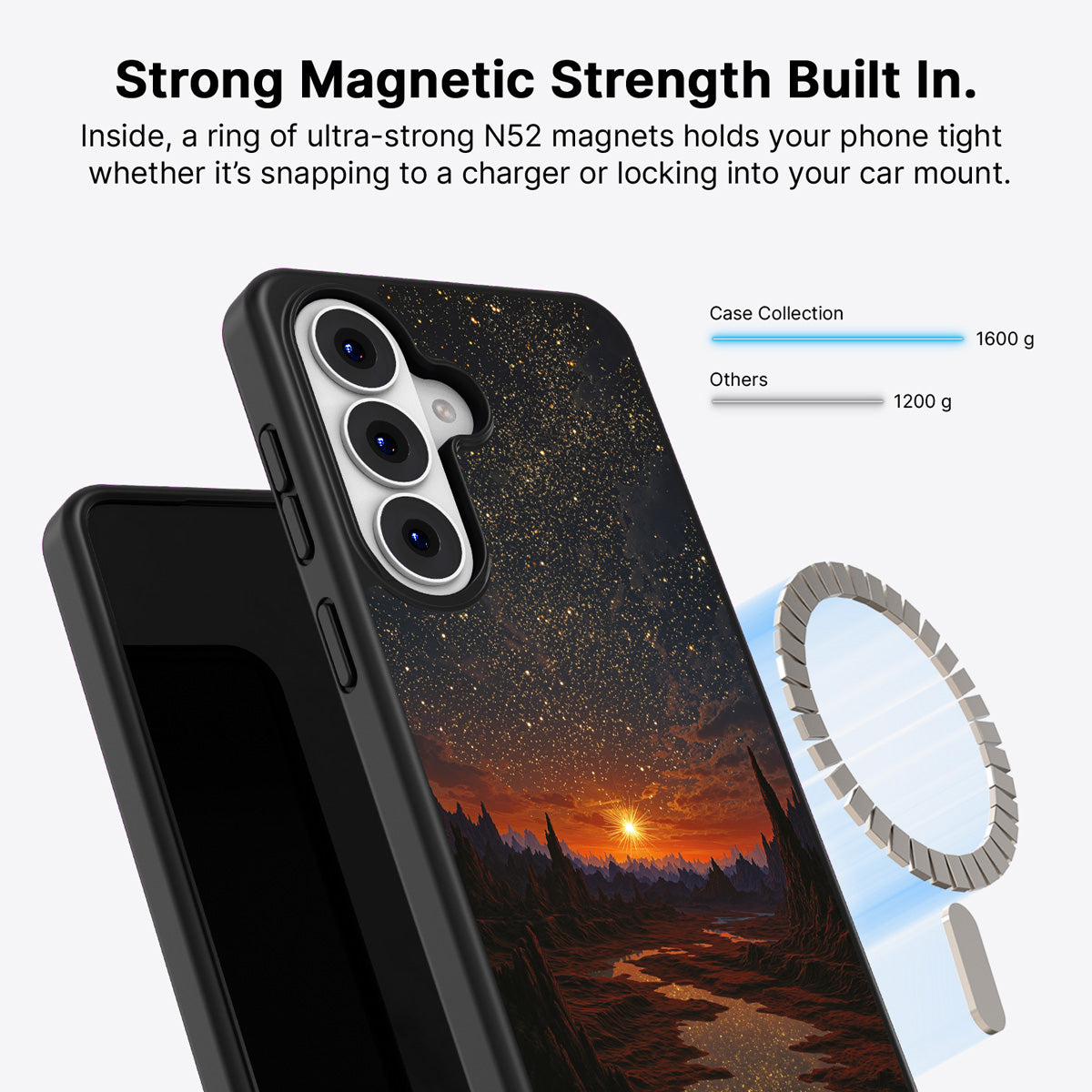Samsung Galaxy S26 Qi2 magnetic case with N52 magnets – Desert Dusk design