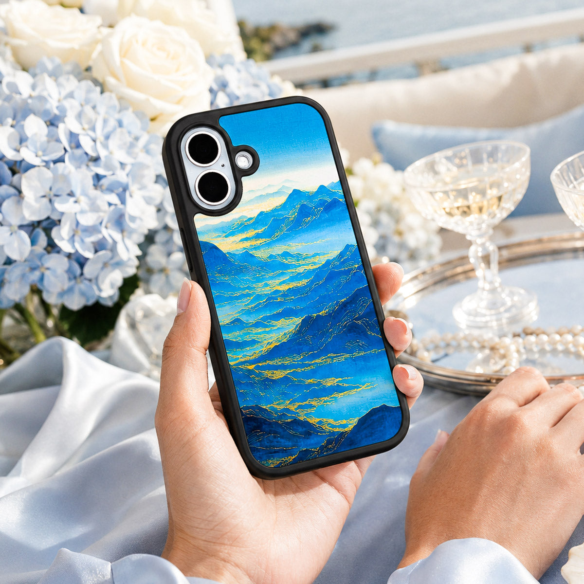Blue Mountain Designer iPhone 16 Plus Case – Ethereal Dawn | MagSafe — view 3