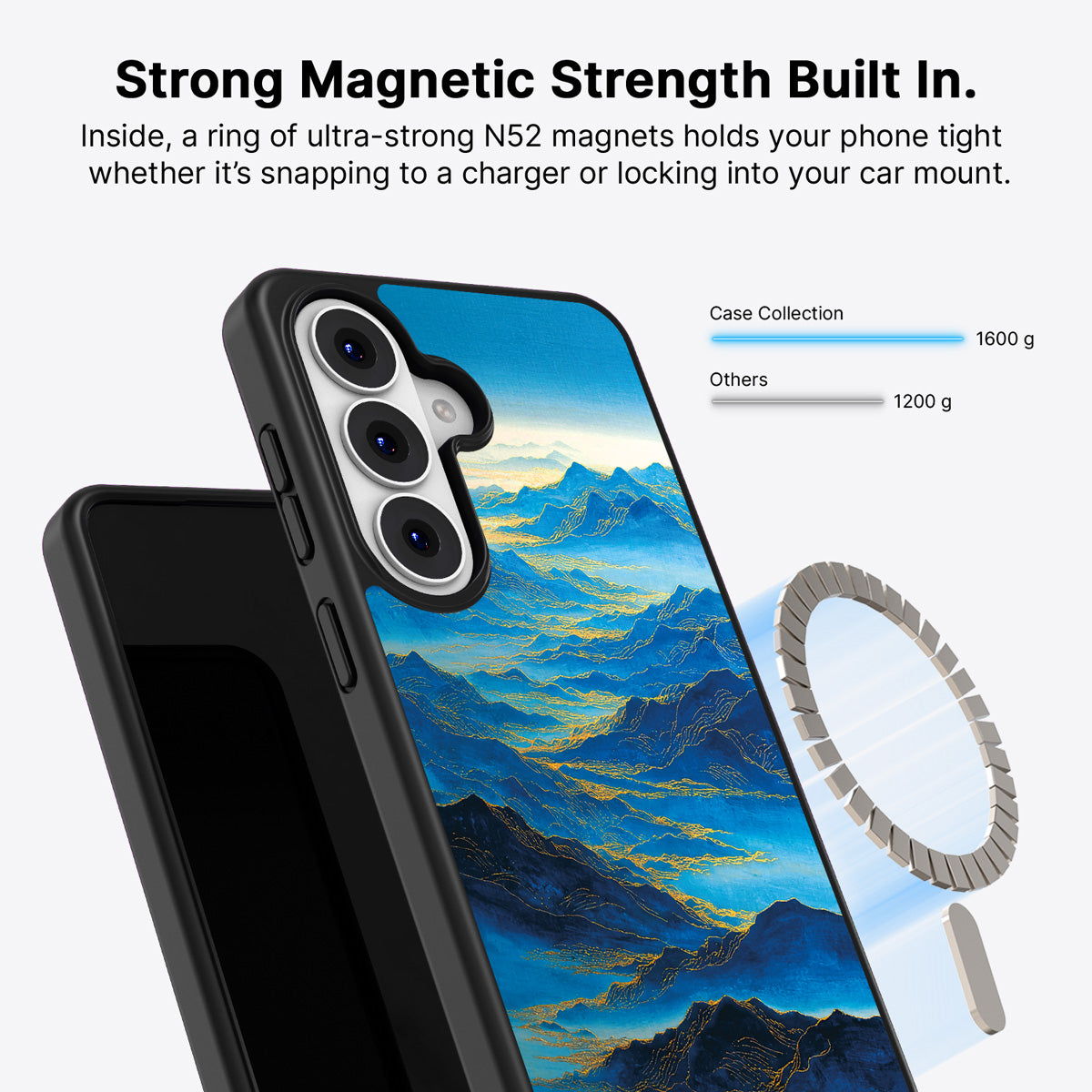 Samsung Galaxy S26 Plus Qi2 magnetic case with N52 magnets – Ethereal Dawn design