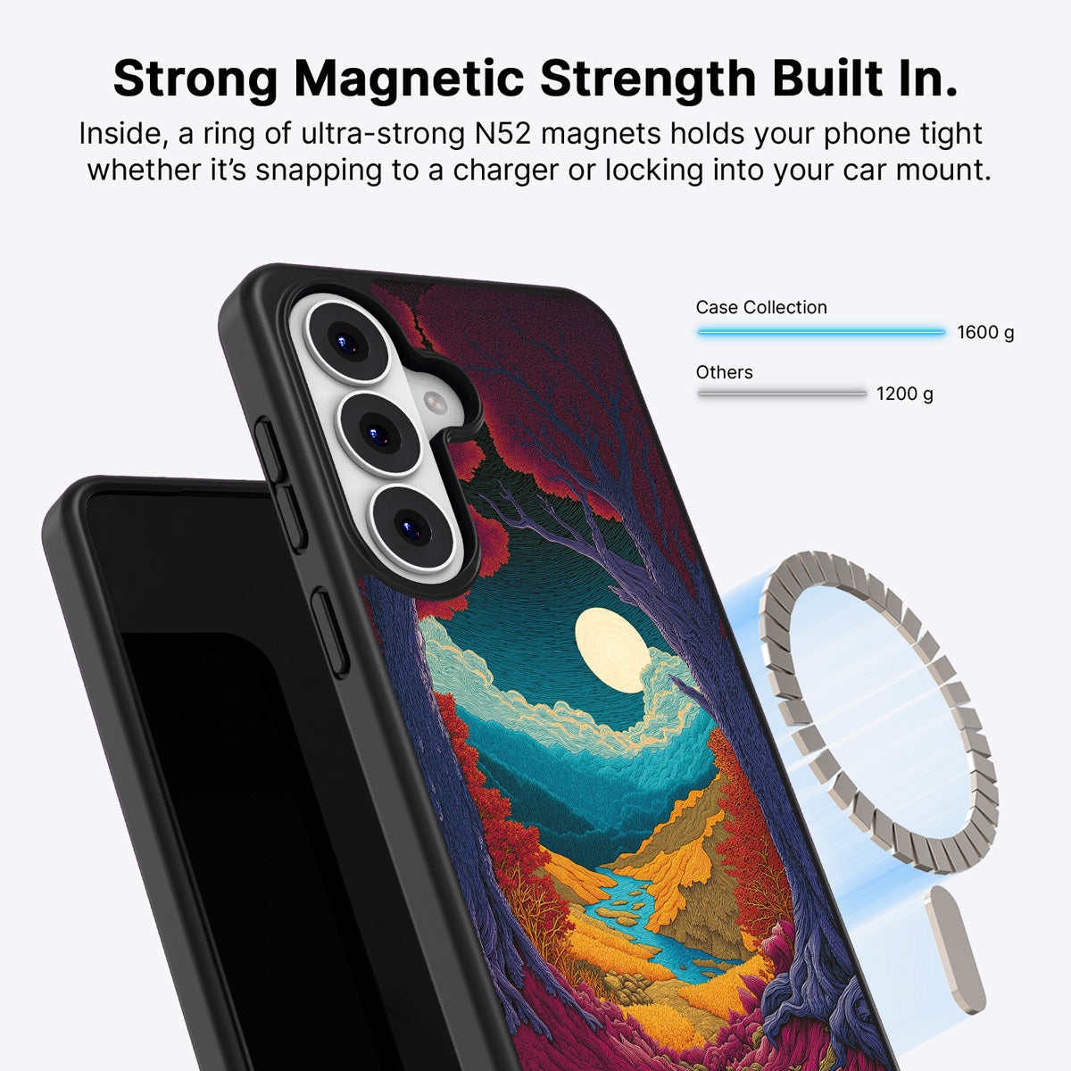 Samsung Galaxy S26 Qi2 magnetic case with N52 magnets – Harvest Moon design
