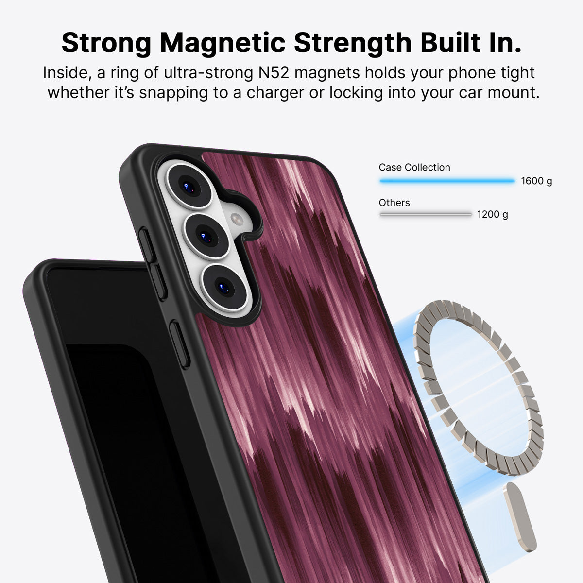 Samsung Galaxy S26 Plus Qi2 magnetic case with N52 magnets – Ikat Haze design