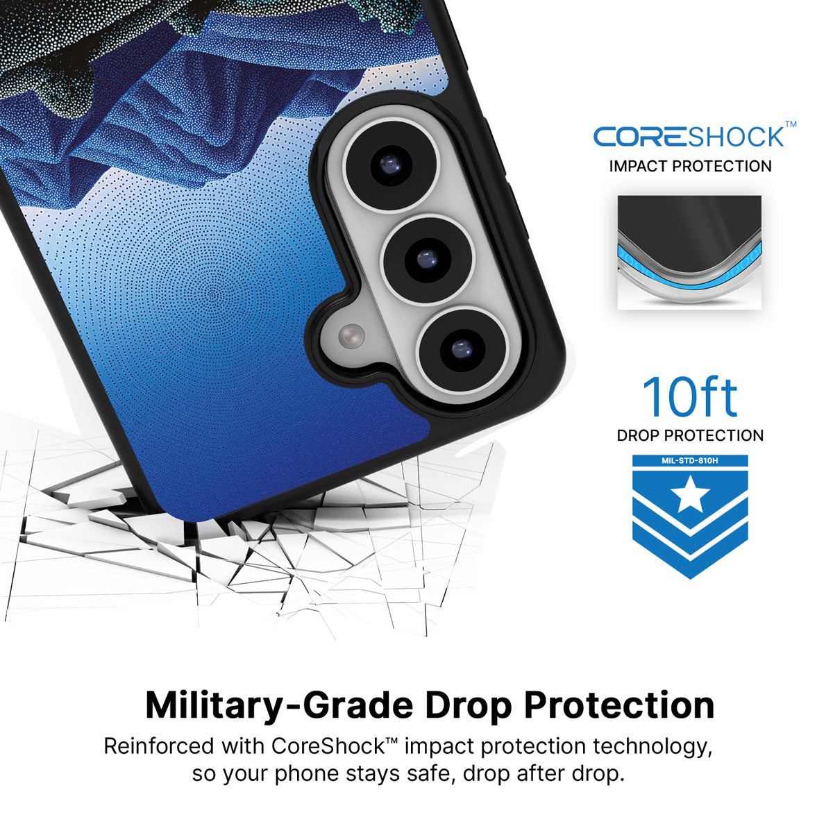 Indigo Hills Samsung Galaxy S26 case with 10ft military-grade drop protection