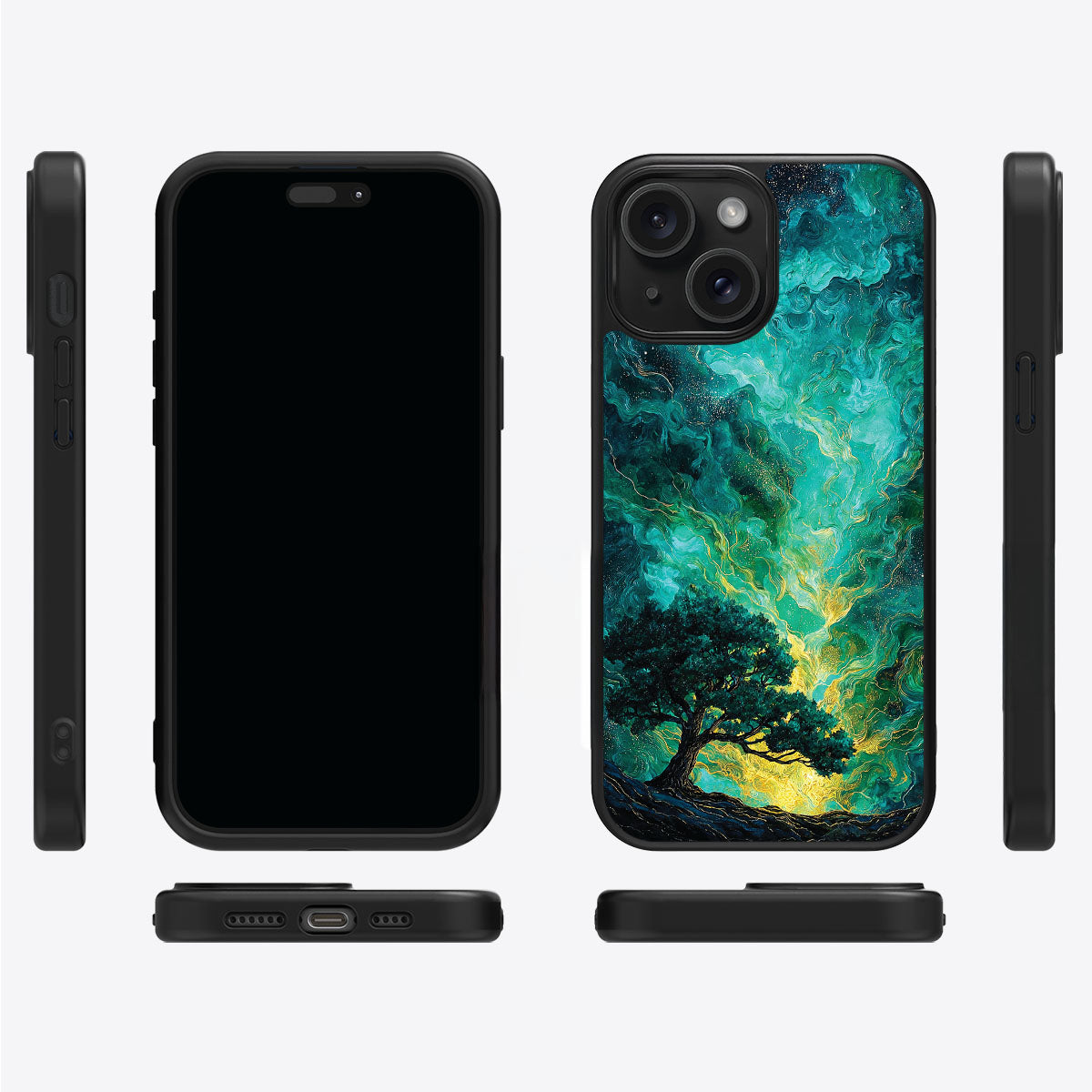 Emerald Storm iPhone 13 case cover – multi-angle view
