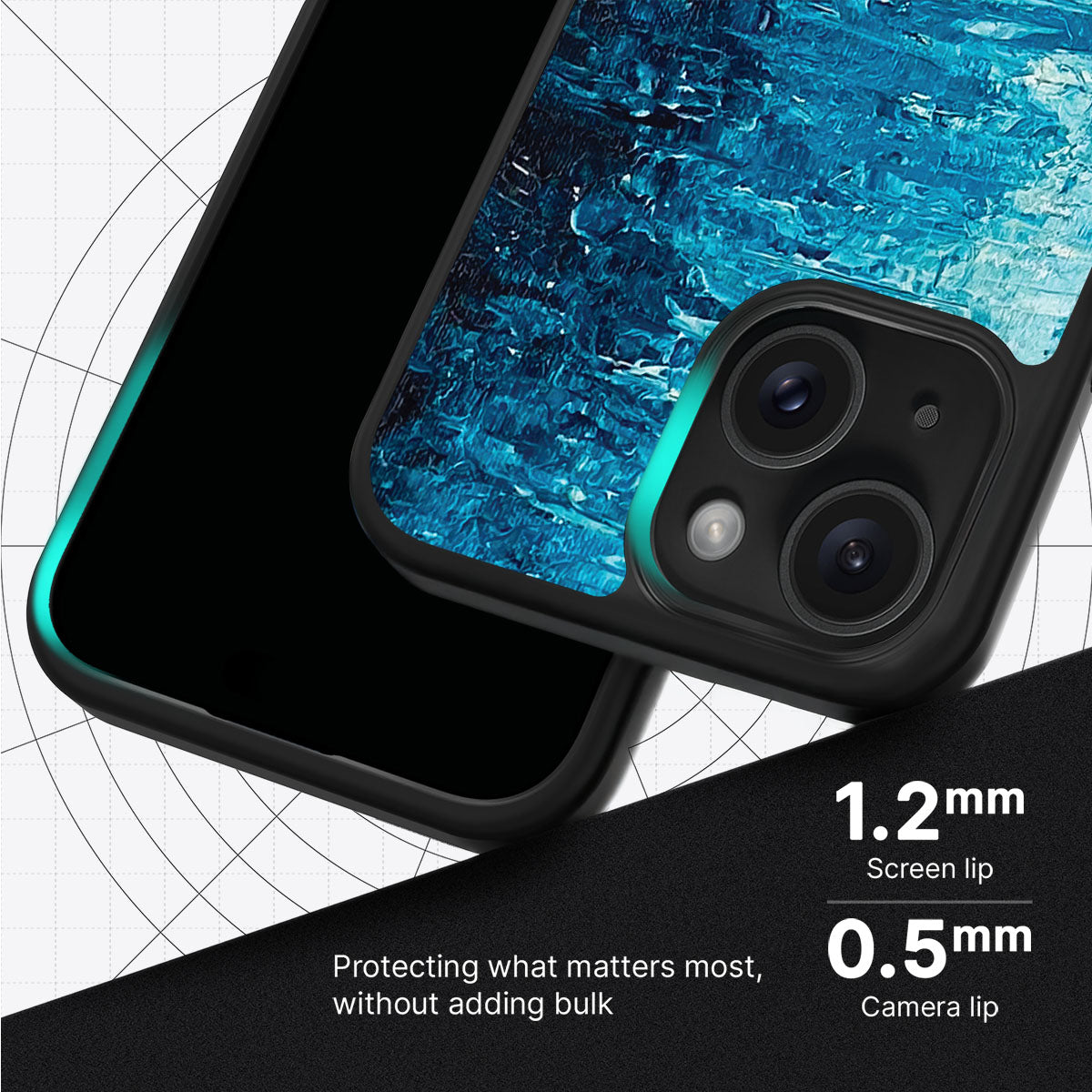 Indigo Impasto - iPhone 13 Case #case type_core (magsafe), #case type_core (non magsafe)