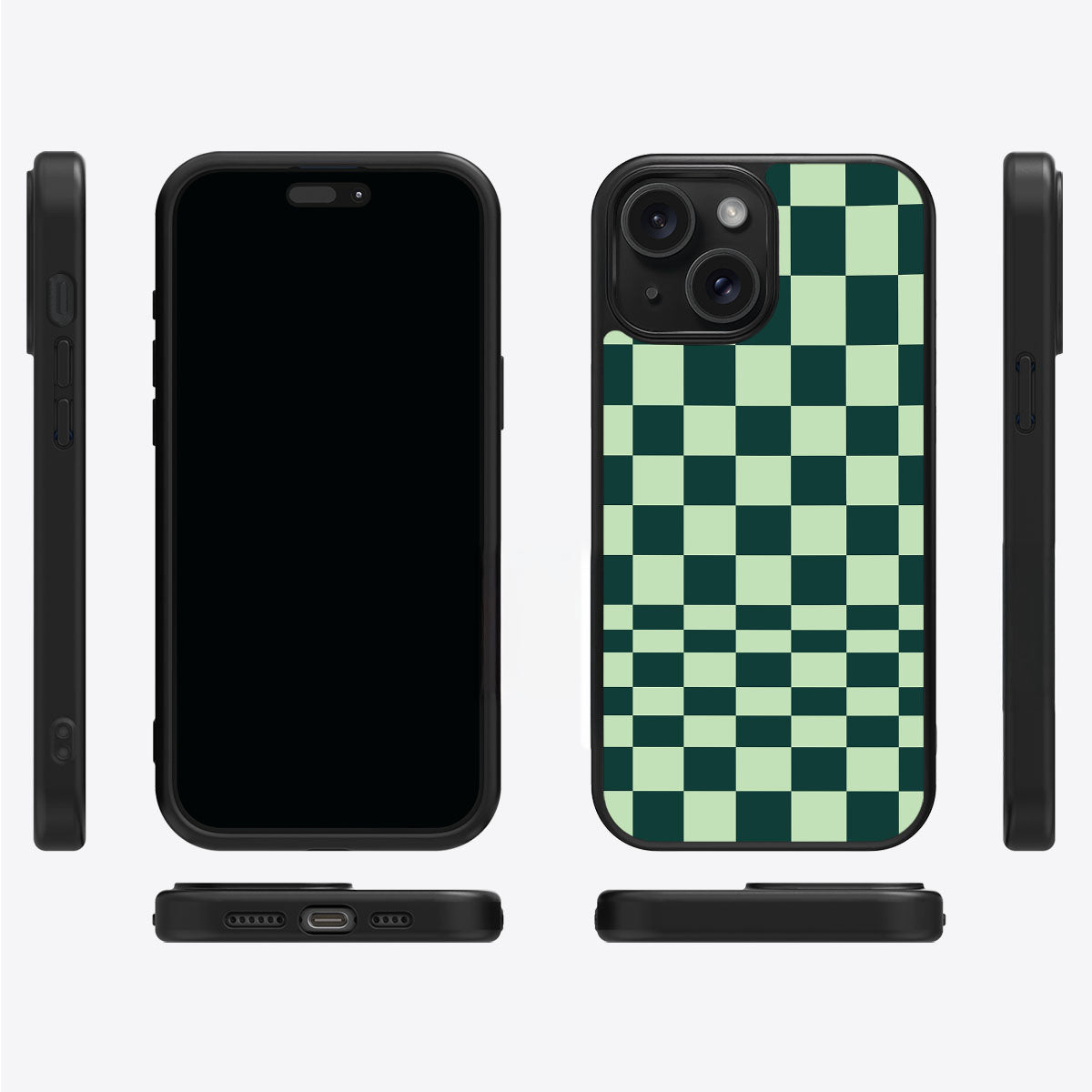 Mint Matrix iPhone 13 case cover – multi-angle view