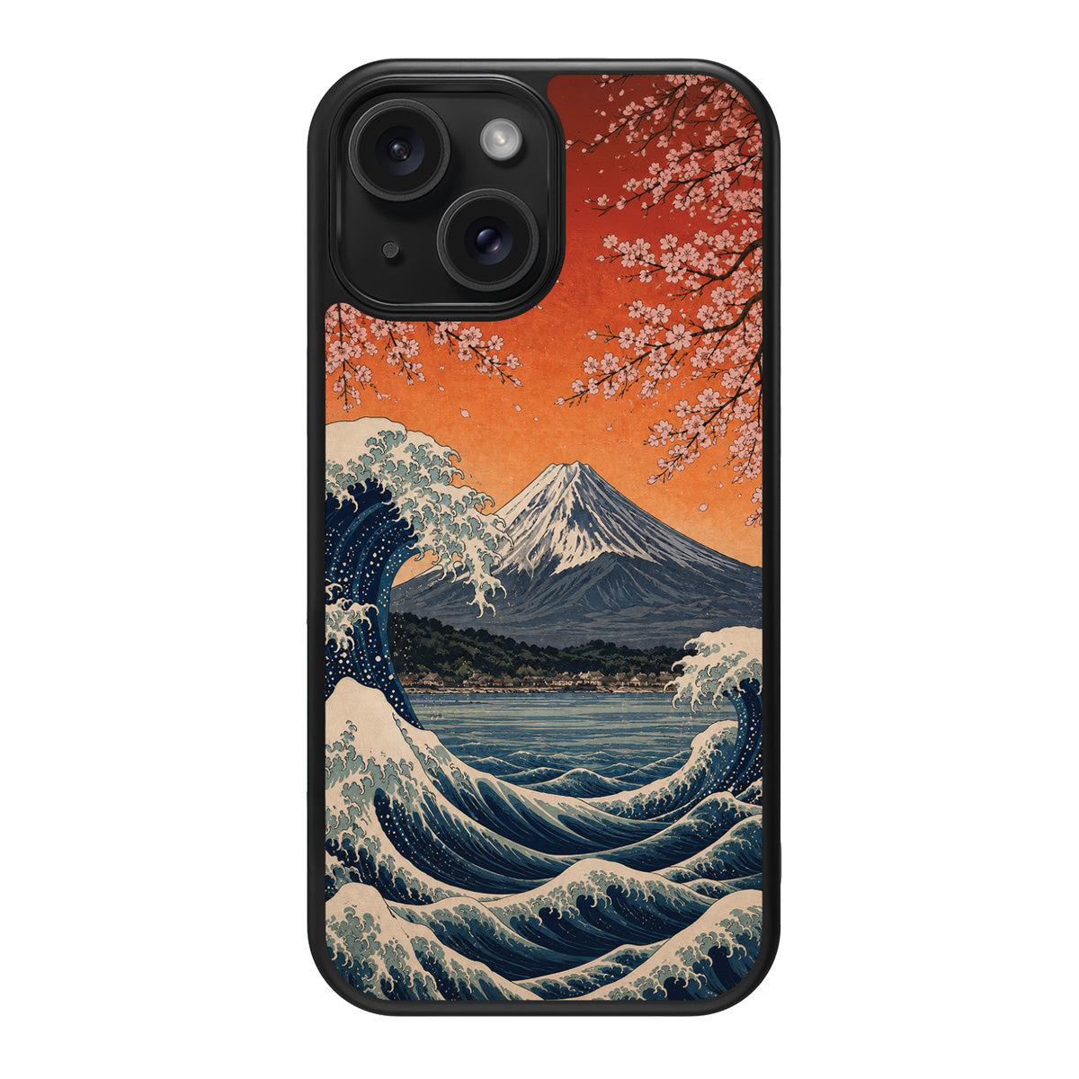 Sakura Coast design back view – iPhone 13 case