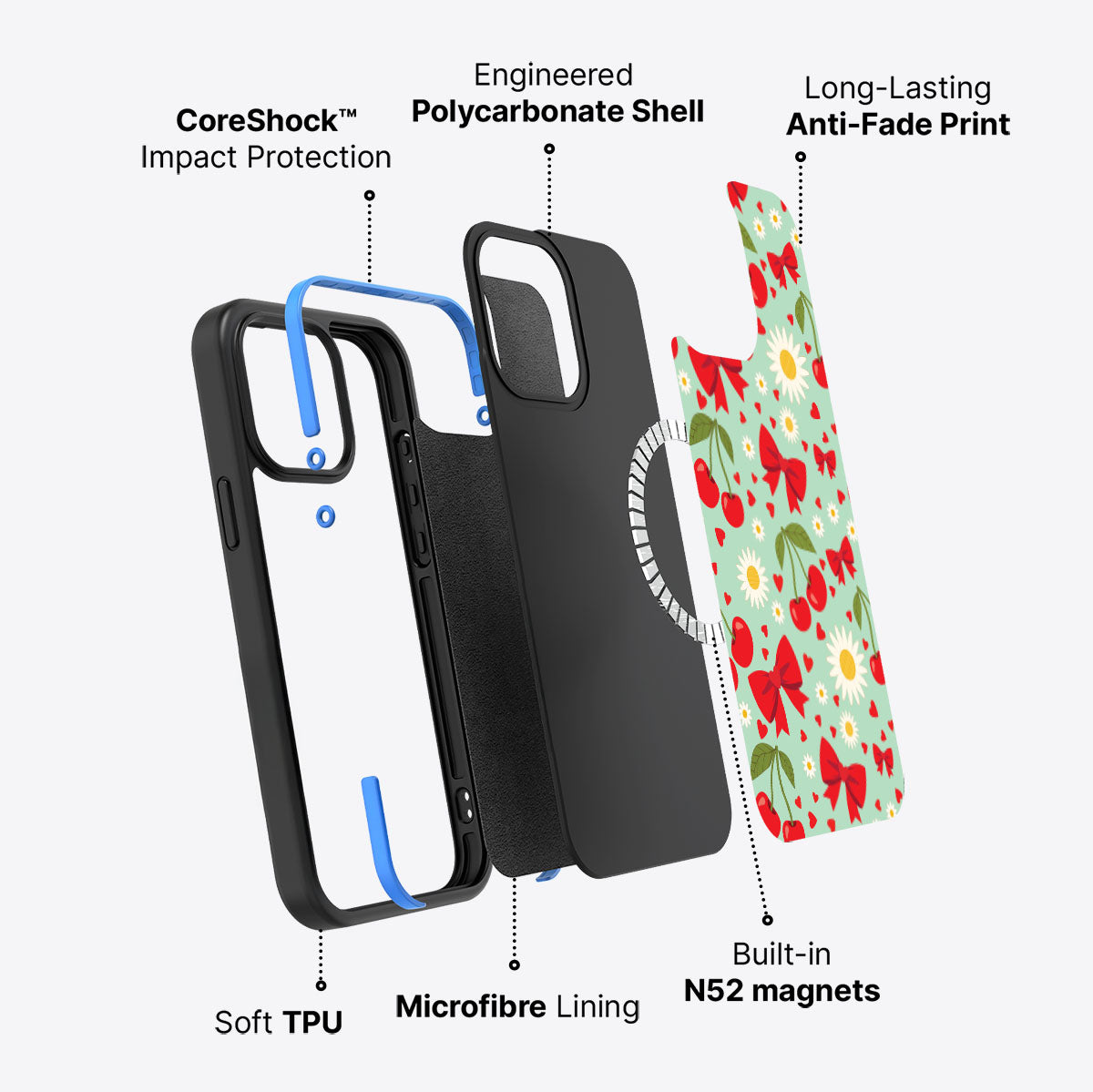 Blushing Bows - iPhone 13 Pro Case #case type_core (magsafe)