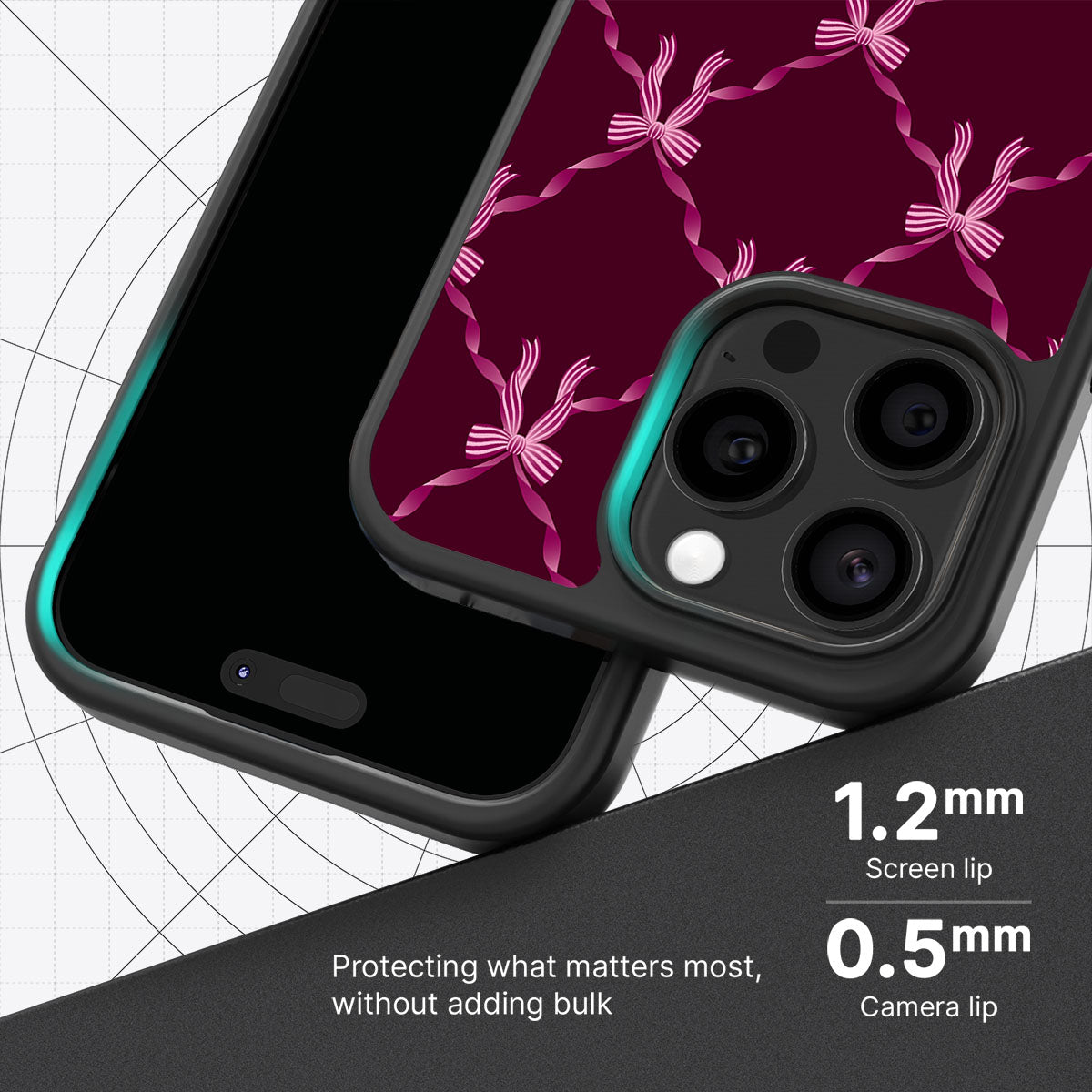 Bordeaux Bow - iPhone 13 Pro Case