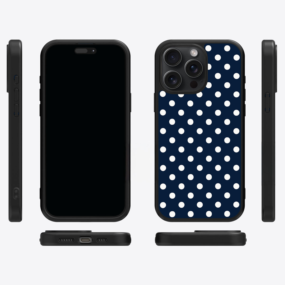 Navy Polka Dot iPhone 13 Pro Case – Deep Sea | MagSafe
