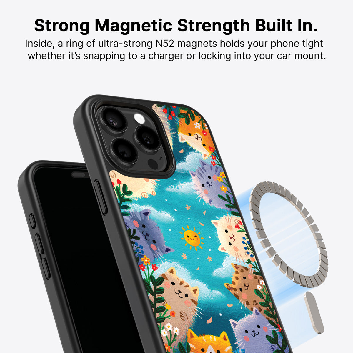 iPhone 13 Pro MagSafe case – Garden Kittens design