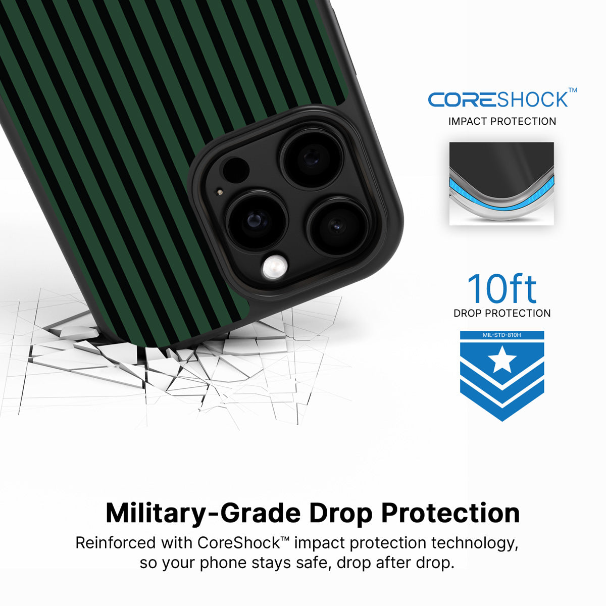 Green Stripe iPhone 13 Pro Case – Jungle Rule | MagSafe
