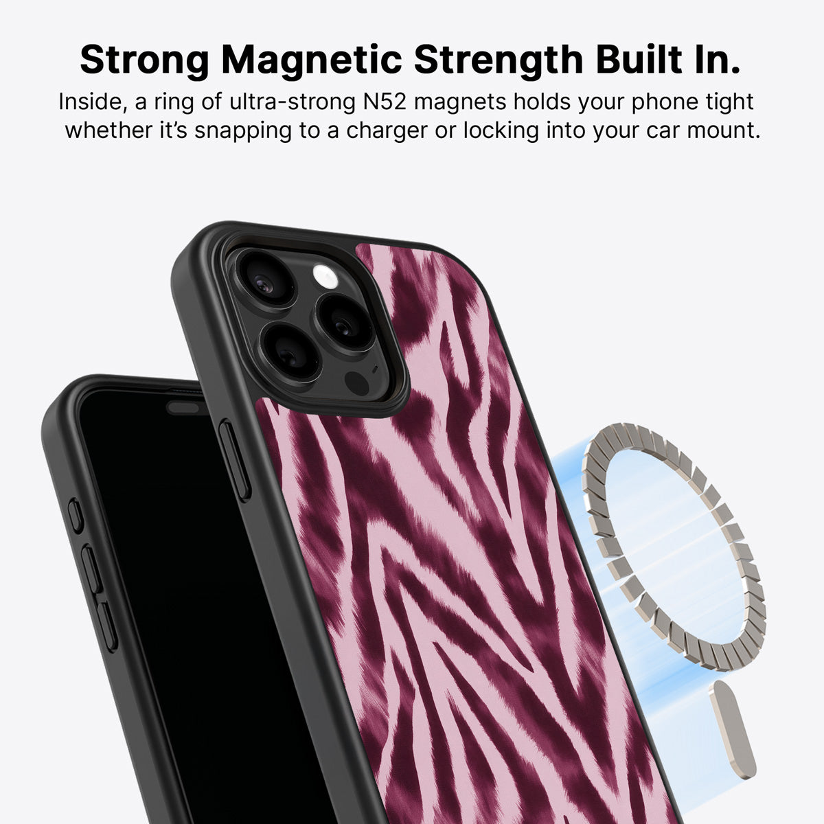 iPhone 13 Pro MagSafe case – Sangria Zebra design