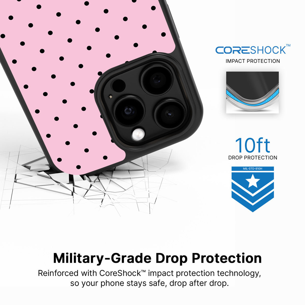 Pink Polka Dot iPhone 13 Pro Case – Veloria | MagSafe