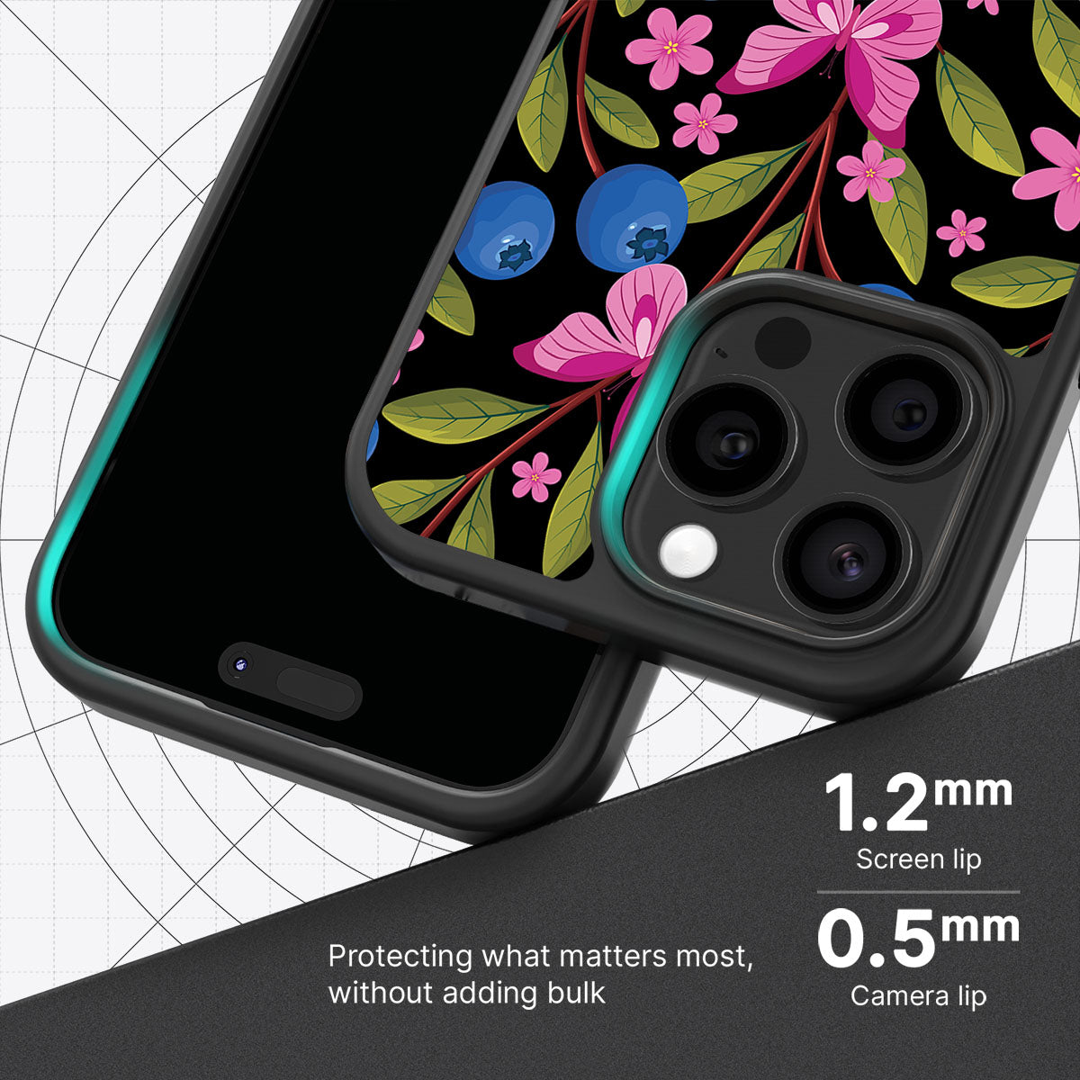 Blueberry Butterflies - iPhone 13 Pro Max Case #case type_core (magsafe), #case type_core (non magsafe)