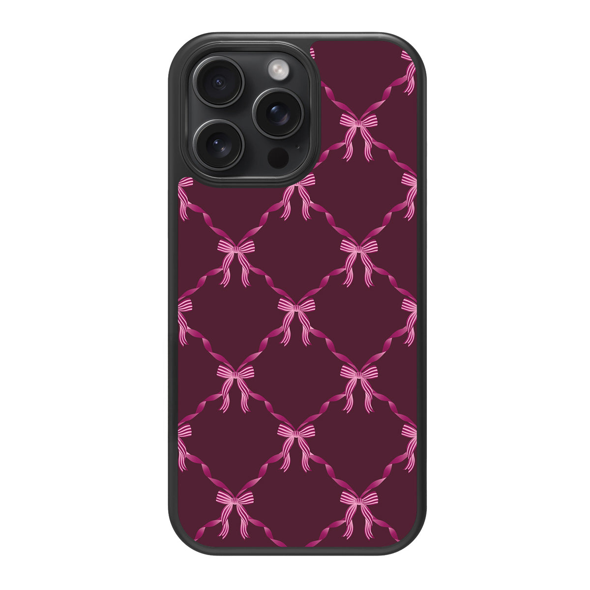 Bordeaux Bow design back view – iPhone 13 Pro Max case