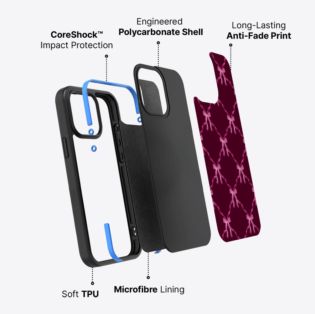 Bordeaux Bow - iPhone 13 Pro Max Case