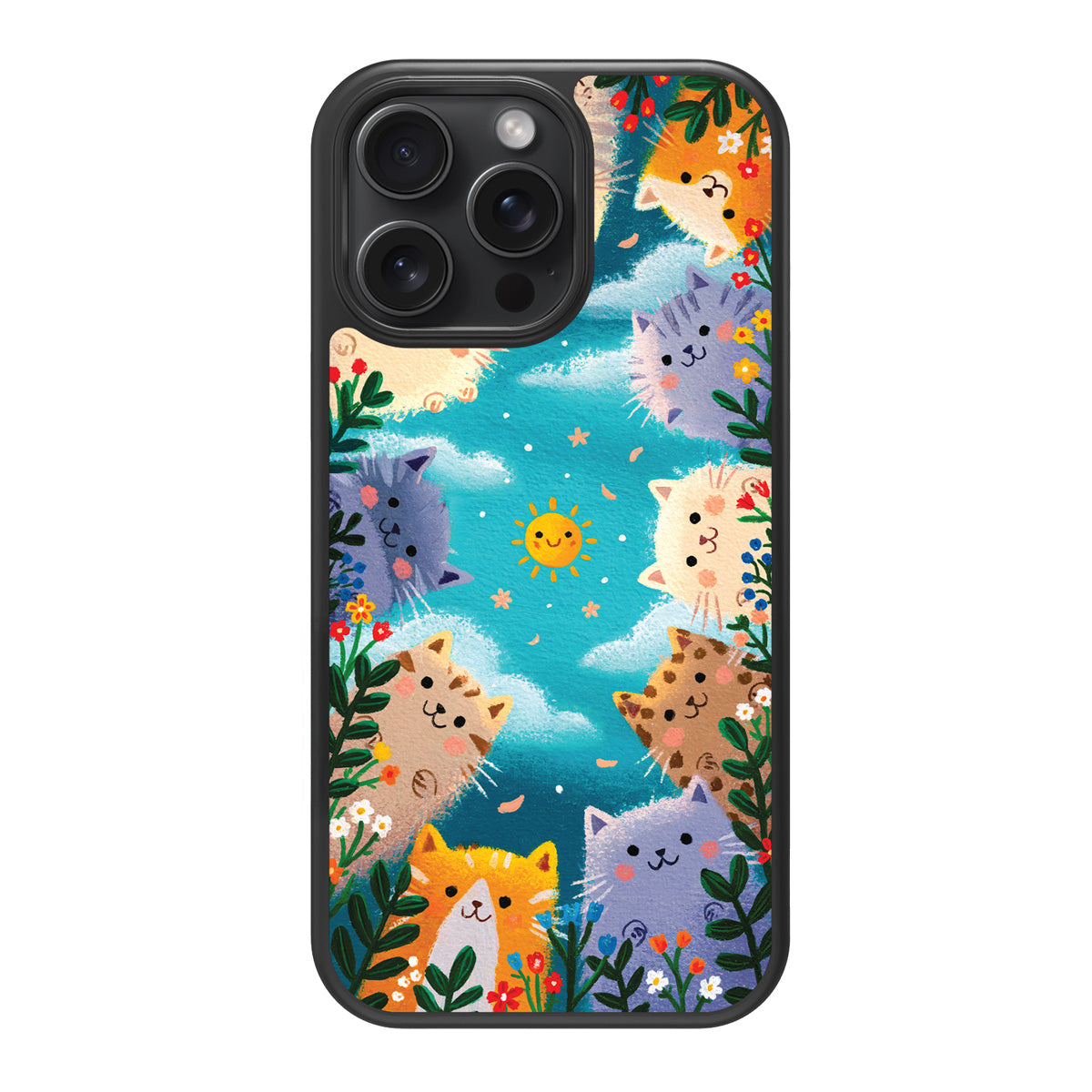 Garden Kittens design back view – iPhone 13 Pro Max case