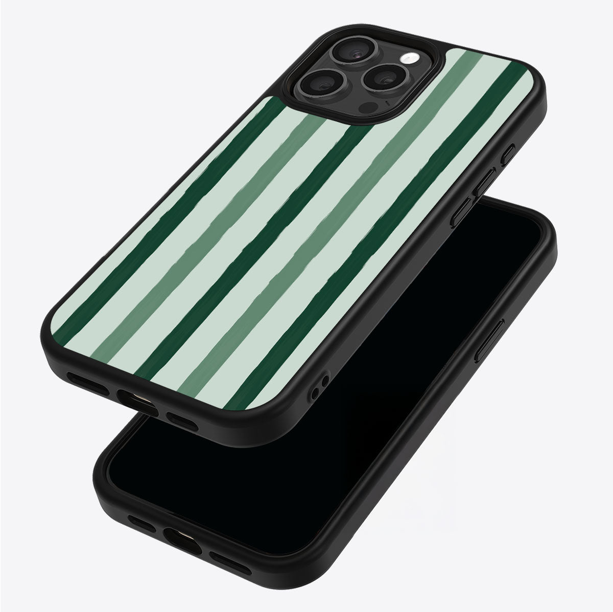 Green Watercolor Stripes - iPhone 13 Pro Max Case #case type_core (magsafe), #case type_core (non magsafe)