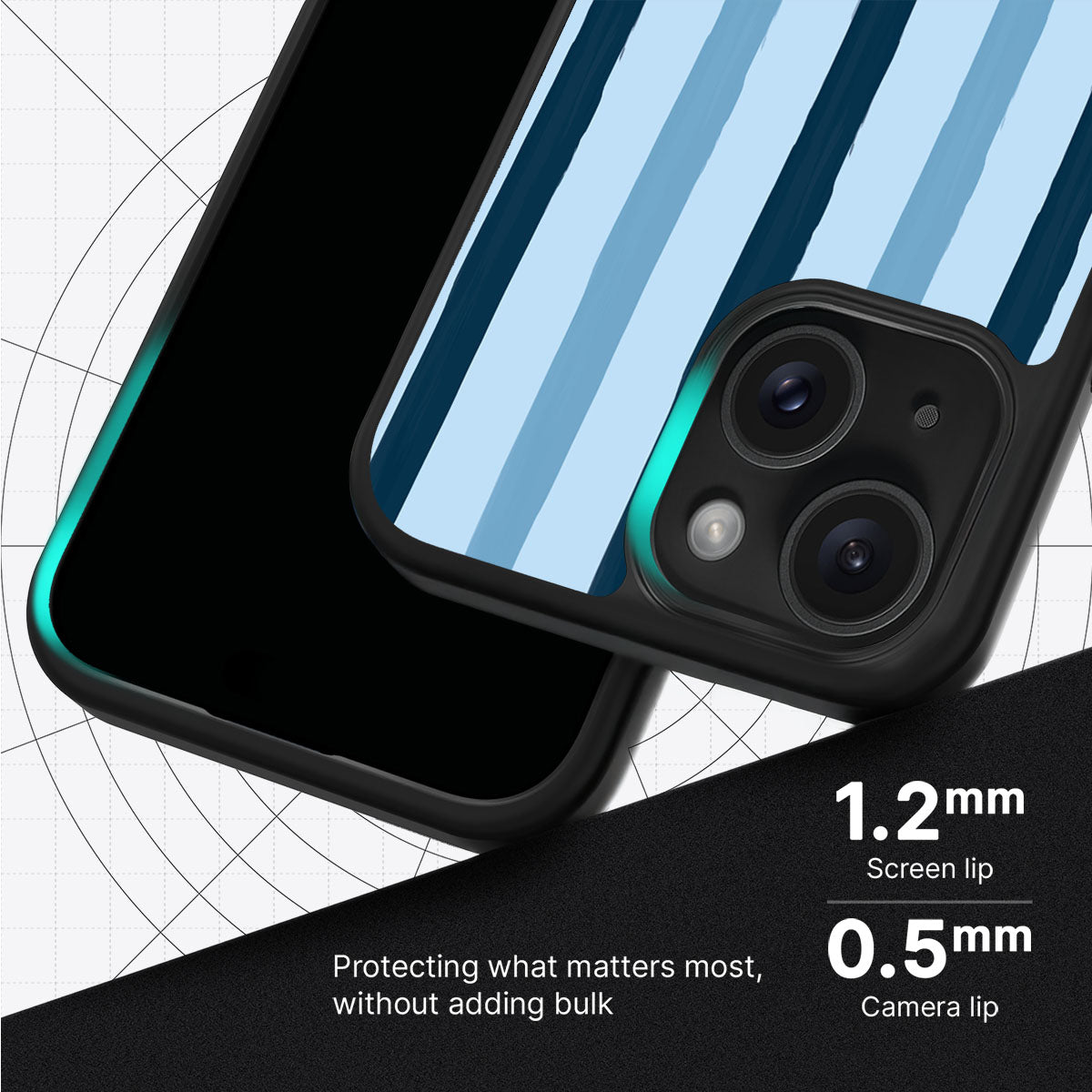 Blue Watercolor Stripes - iPhone 14 Case #case type_core (magsafe), #case type_core (non magsafe)