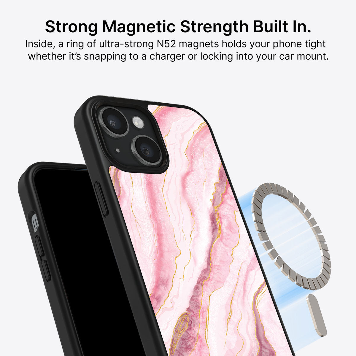 Blushed Marble - iPhone 14 Case, #case type_core (magsafe)