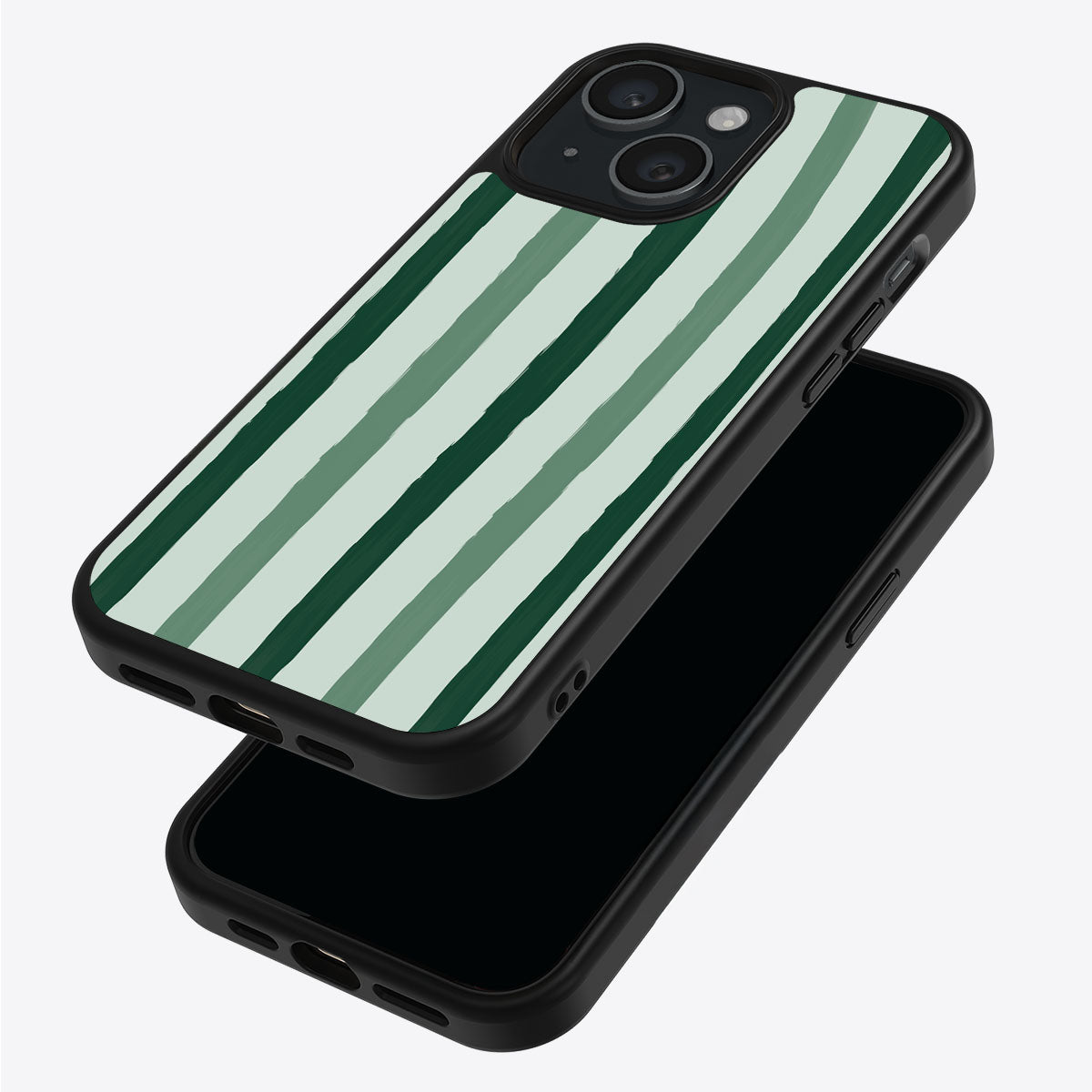 Green Watercolor Stripes - iPhone 14 Case #case type_core (magsafe), #case type_core (non magsafe)