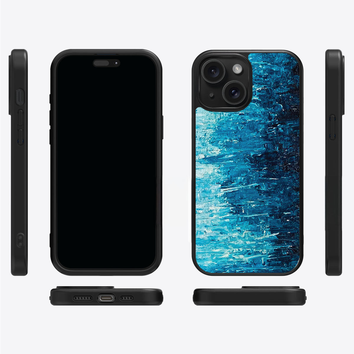 Indigo Impasto - iPhone 14 Case #case type_core (magsafe), #case type_core (non magsafe)