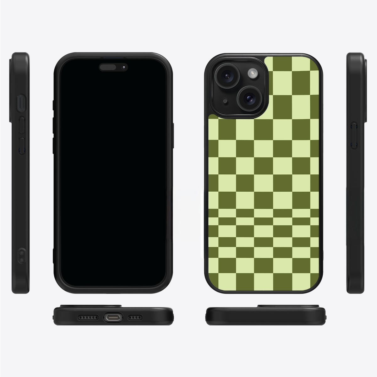 Olive Meadow iPhone 14 case cover – multi-angle view