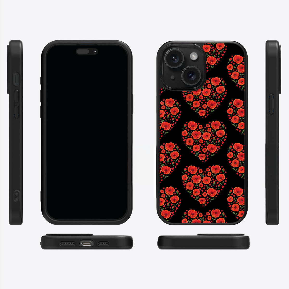Poppy Heart - iPhone 14 Case #case type_core (magsafe), #case type_core (non magsafe)