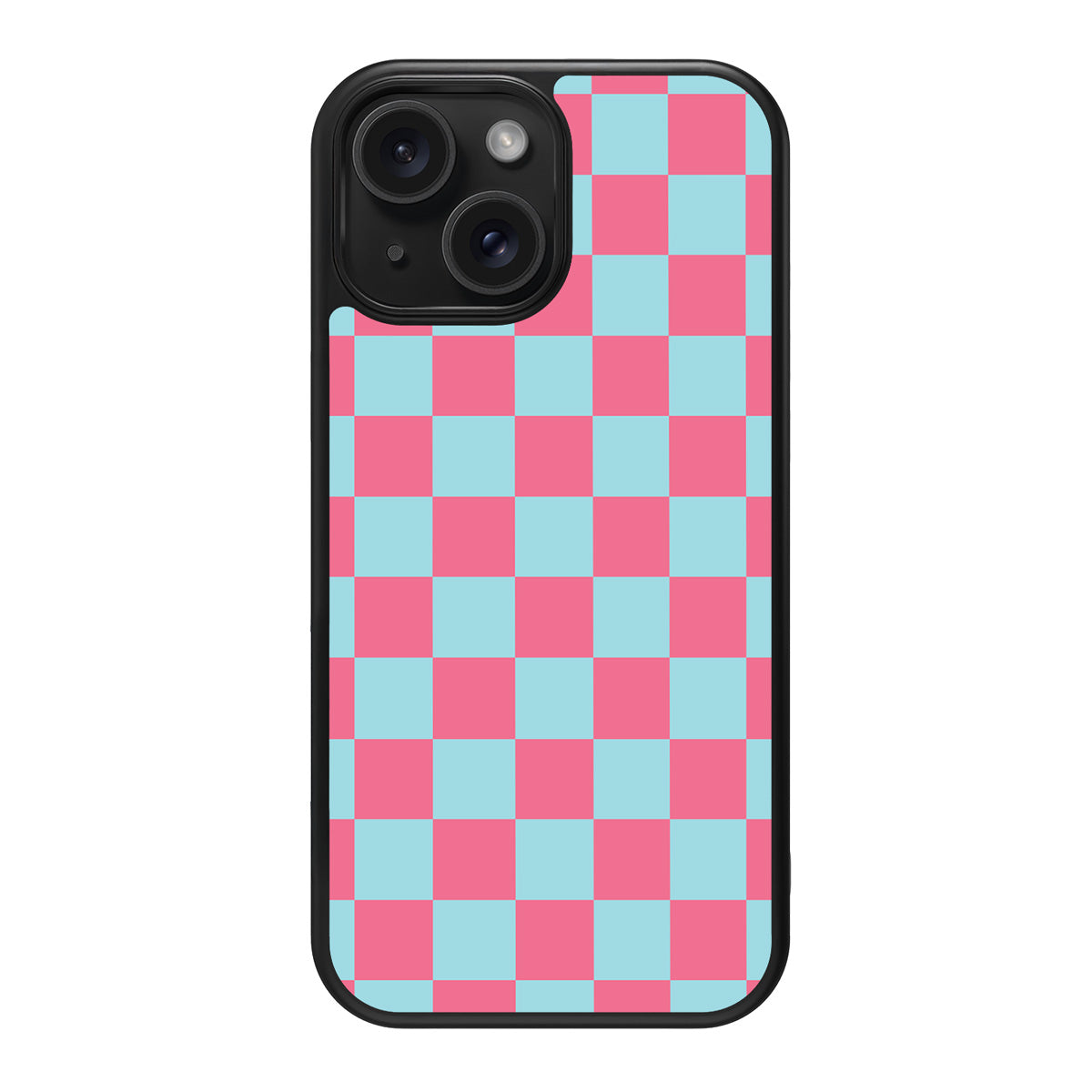Blue Checkered Designer iPhone 14 Plus Case – Candy Floss | MagSafe